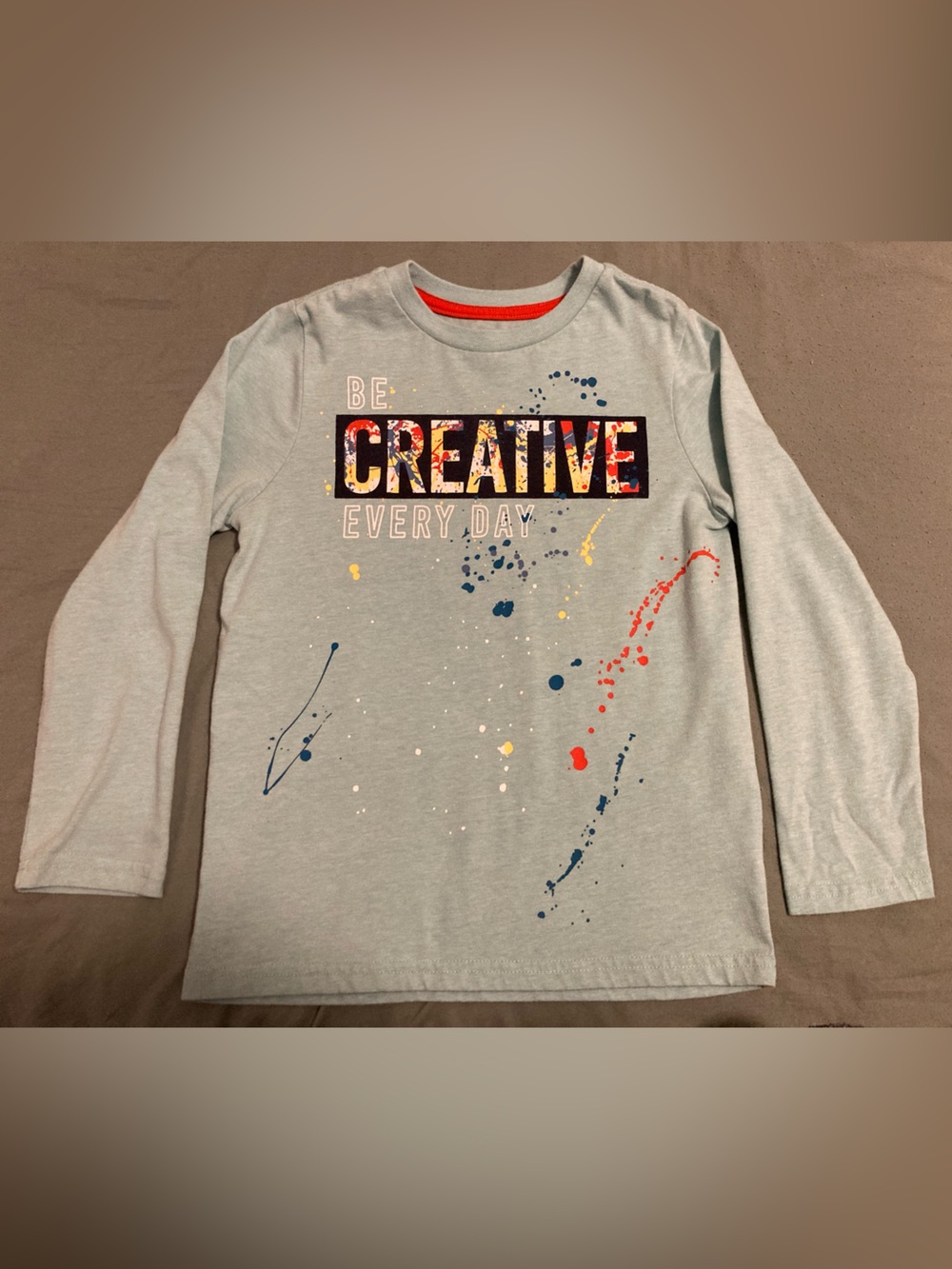Light Gray 'Be Creative Every Day' Long Sleeve Tee for Kids - Picture 3 of 3
